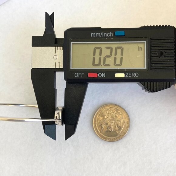 Sterling Silver Oval Black Onyx Geometric Reversible Hinged Bangle Bracelet 6.5" - Picture 14 of 16